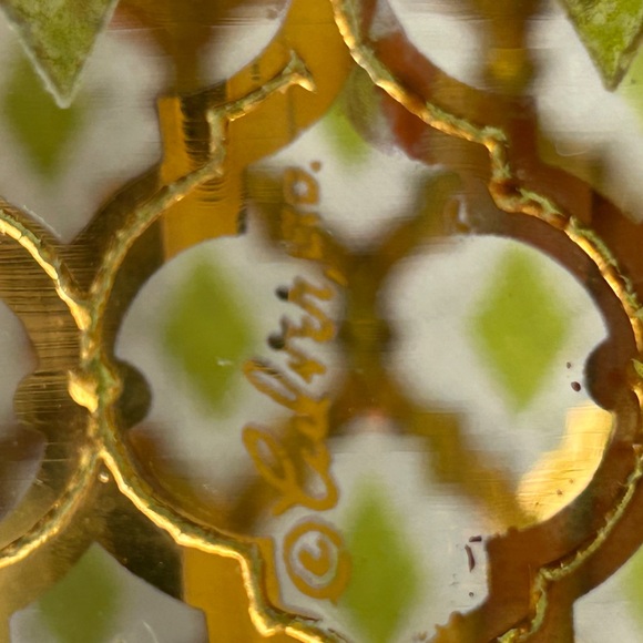 Valencia pattern Culver glass barware with ice bucket and caddy - Picture 2 of 2